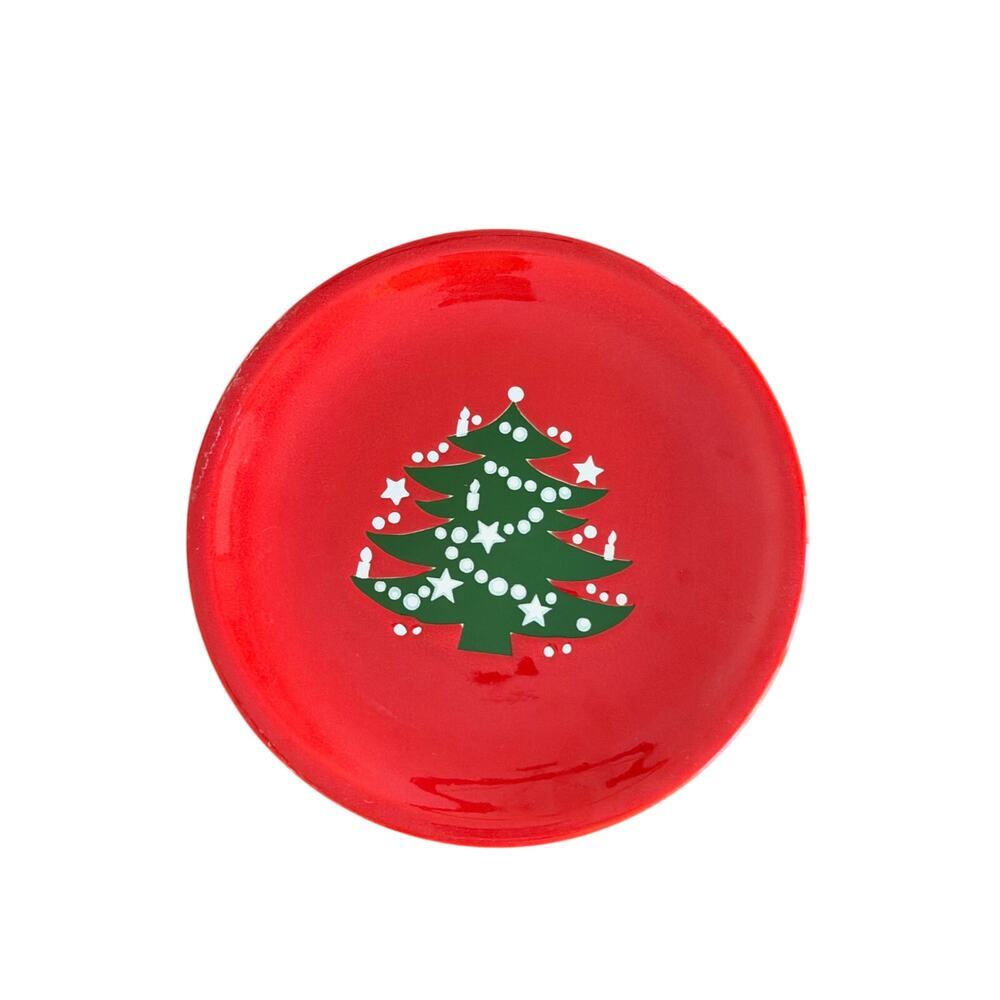 Waechtersbach Germany Red Christmas Tree 10" Dinner Plate Microwave Safe